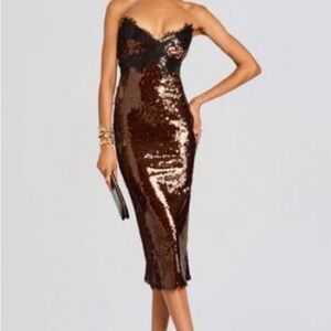 RetroFête brown and Black sequins Ellen Dress